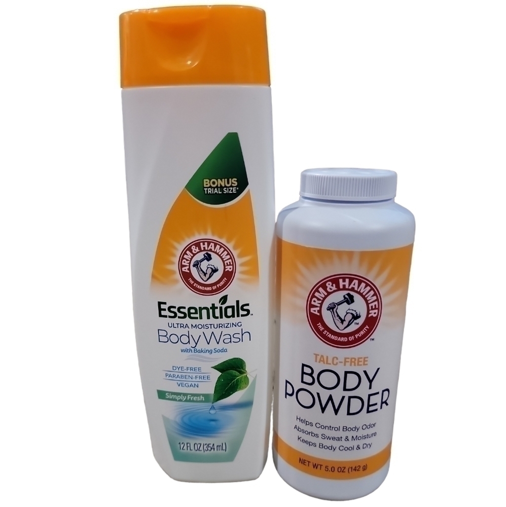 Arm & Hammer Talc Free body Powder and Ultra Moisturizing Body Wash